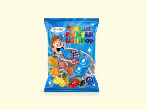 Tongue Painter Lollipop Bubble Gum Filled